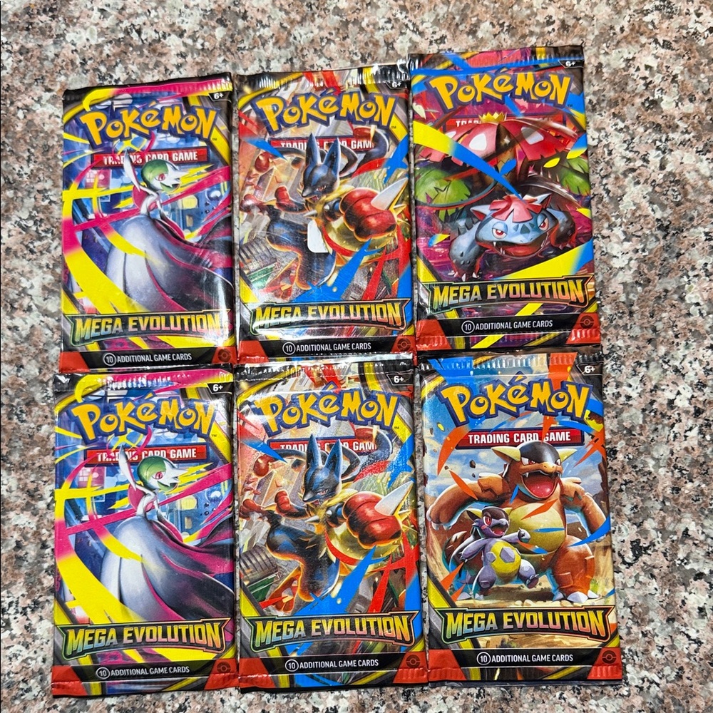 Pokemon Mega Evolution Trading Card 6 Packs